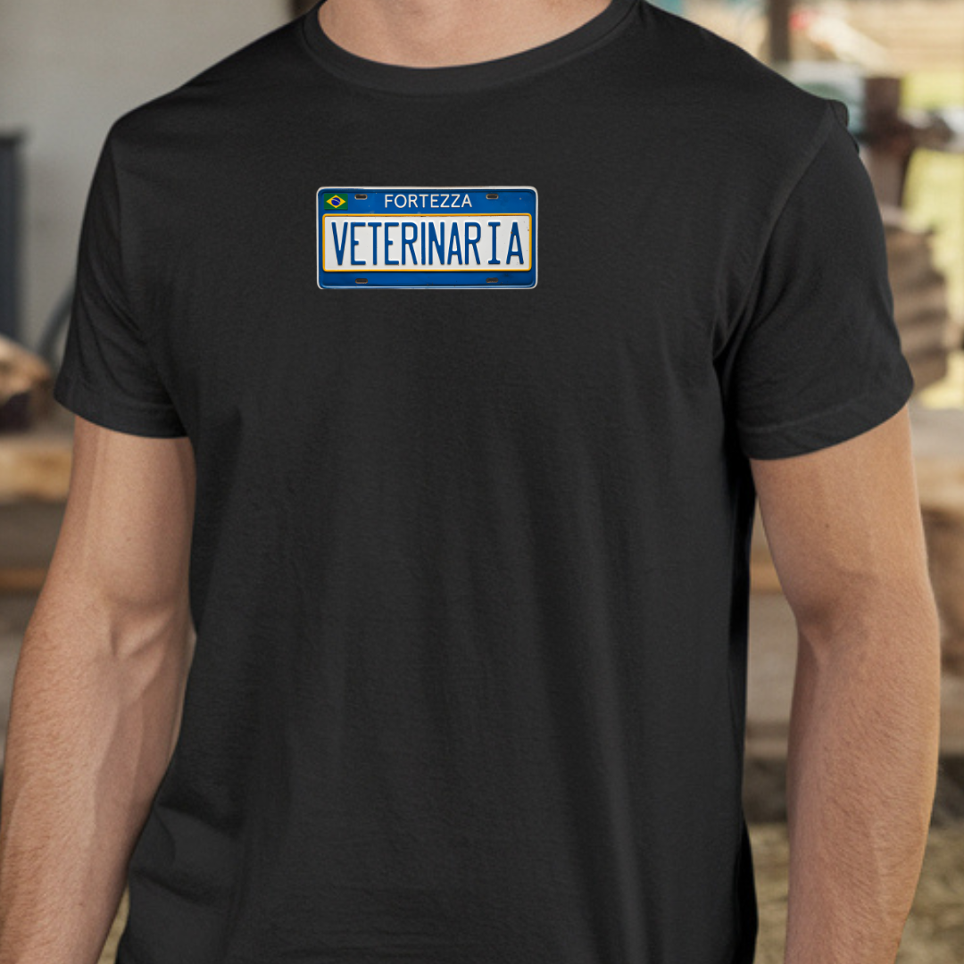 Camiseta básica placa veterinária